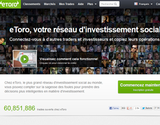 accueil du site de eToro